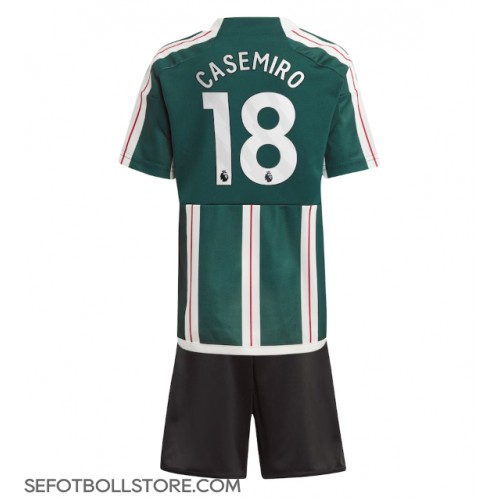 Manchester United Casemiro #18 Replika babykläder Bortaställ Barn 2023-24 Kortärmad (+ korta byxor)